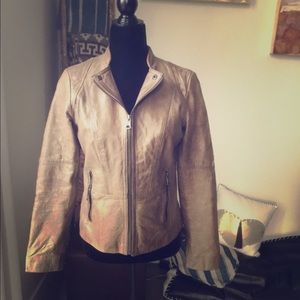 Marc New York Andrew Marc Fitted Leather Jacket